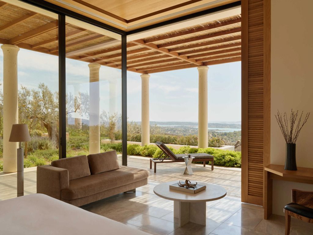 Zimmer mit Terrasse und Panoramablick auf das Meer
