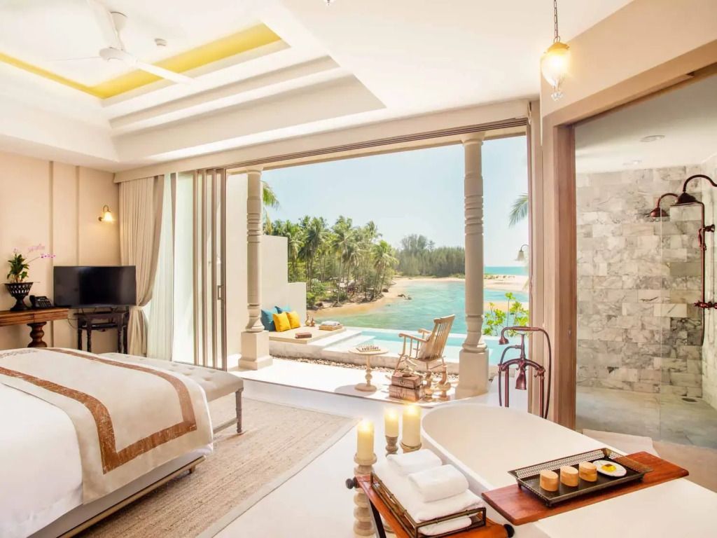 Suite mit offener Terrasse und Meerblick, helle und einladende Atmosphäre