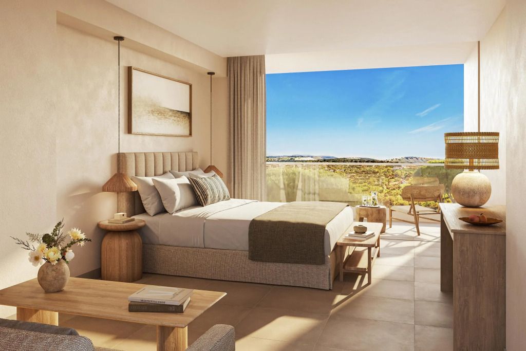 Helles Superior Doppelzimmer mit modernem Dekor und Balkon mit Blick ins Grüne