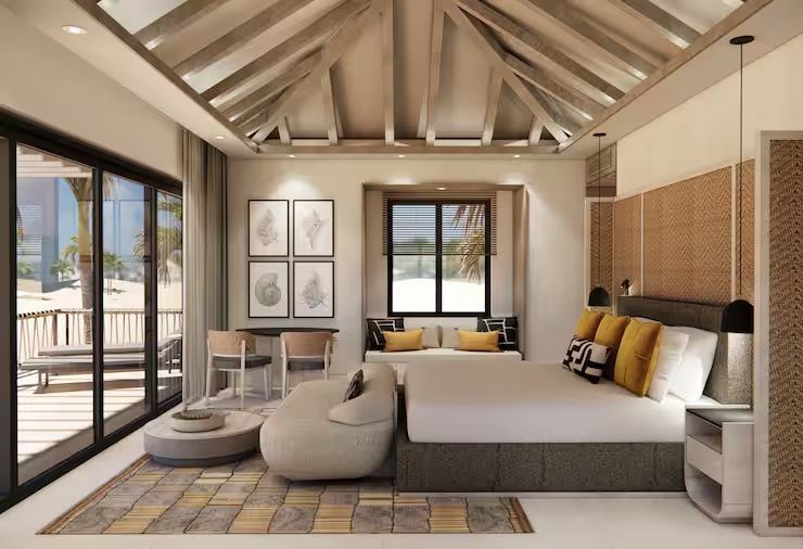 Luxuriöses Club Azure Bungalow Studio mit Doppelbett und Meerblick