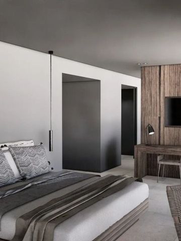 Zeitgemäßes Hotelzimmer mit modernen Annehmlichkeiten