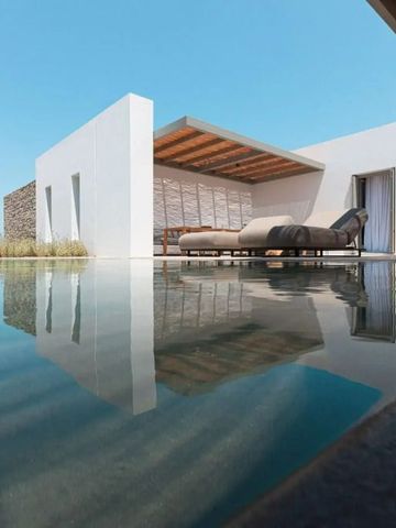Architektonisch klare Linien mit Pool im Vordergrund