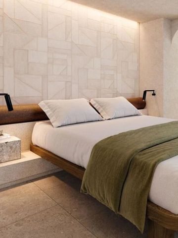 Helles und stilvolles Hotelzimmer mit komfortablem Bett und modernen Details