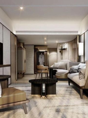 Modernes Zimmer mit stilvollen Möbeln und gemütlicher Atmosphäre im Hotel Dusit Thani Kyoto
