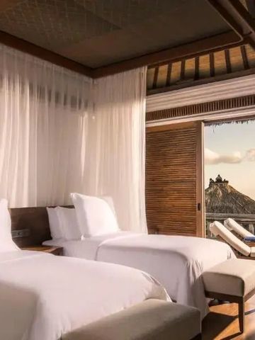 Luxuriöse Villa mit zwei Betten und Meerblick am Four Seasons Bali