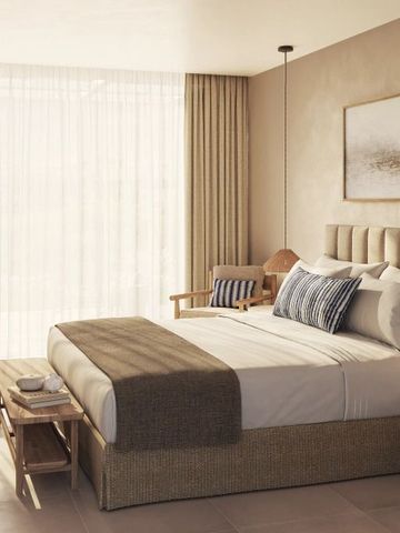 Helles und einladendes Schlafzimmer mit moderner Einrichtung.