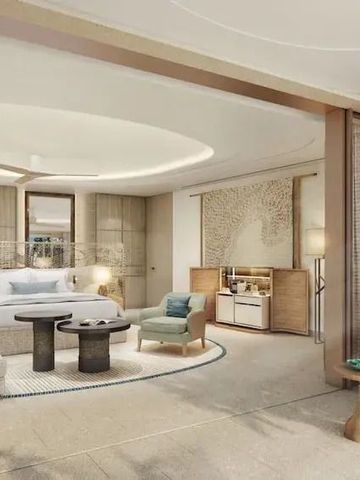 Luxuriöses Schlafzimmer mit stilvoller Dekoration und großem Doppelbett
