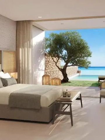 Elegantes Schlafzimmer mit Meerblick und modernem Design