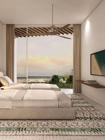 Geräumiges Schlafzimmer mit Meerblick und modernem Design.