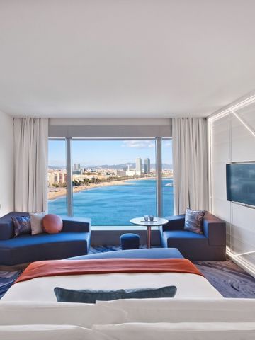 Zimmer mit beeindruckender Aussicht auf die Küste und modernem Interieur im W Barcelona