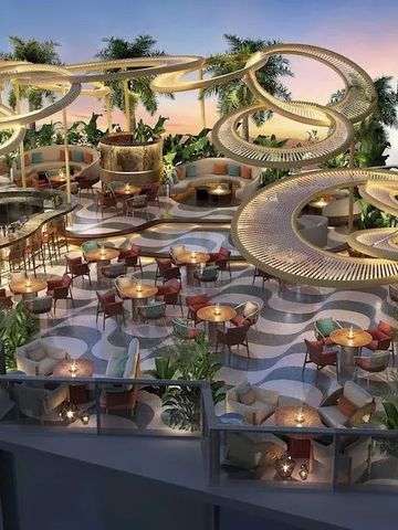 Beeindruckendes Restaurant mit einzigartiger Architektur und luxuriösen Sitzbereichen