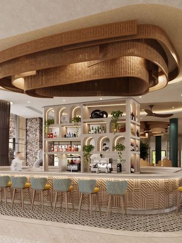 Stilvolle Bar mit modernen Designelementen und gemütlichen Sitzgelegenheiten.