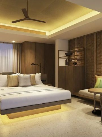 Luxuriöses Schlafzimmer in einer Villa mit modernem Design und elegantem Ambiente