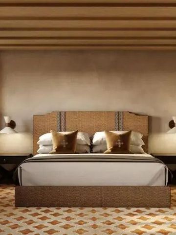 Geschmackvoll eingerichtetes Schlafzimmer mit elegantem Design