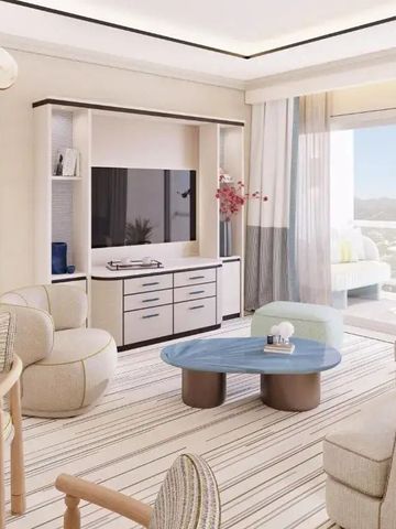 Suite-Wohnzimmer mit großem Fernseher und Zugang zur Terrasse