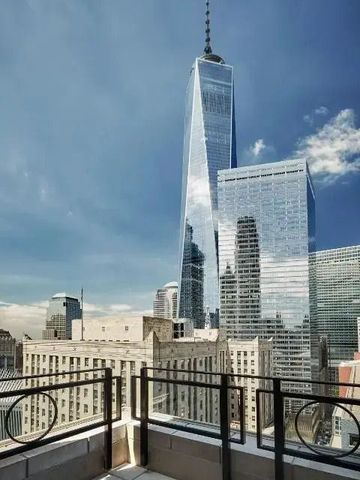 Spektakulärer Blick auf die Wolkenkratzer von einem Balkon mit beeindruckender Skyline-Sicht