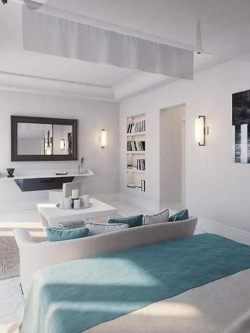 Modernes Zimmerdesign mit stilvollem Dekor und Tageslicht