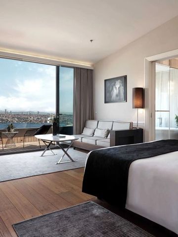 Luxuszimmer mit Panoramablick auf den Bosporus und moderner Einrichtung
