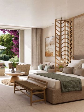 Großzügiges Zimmer mit Terrasse und Zugang zu einem grünen Garten