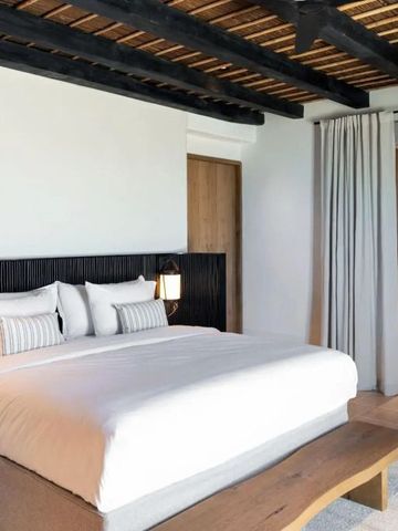Modernes Schlafzimmer mit stilvollem Interieur im Kalesma Mykonos