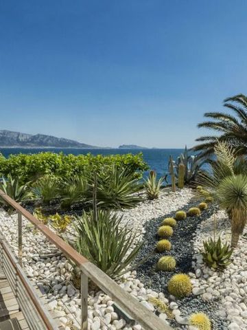 Mediterraner Garten mit Meeresblick und Palmen