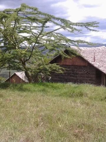 Rustikale Hütten inmitten der grünen Hügellandschaft