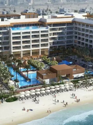 Luftaufnahme des Mandarin Oriental Jumeirah mit Strandzugang und Pools