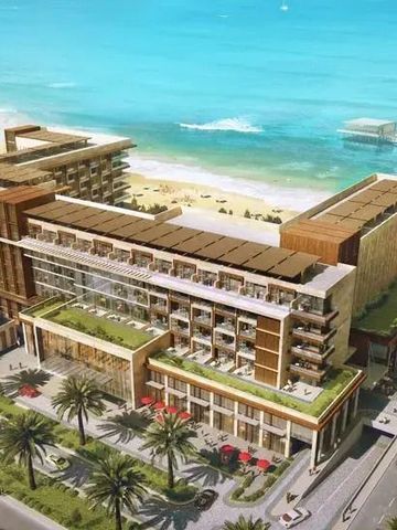 Architektonische Gesamtansicht des Mandarin Oriental Jumeirah mit Strandlage
