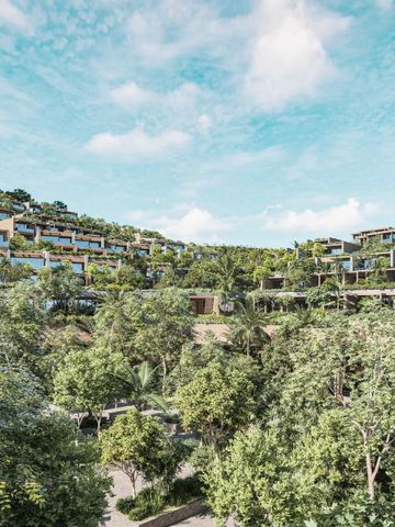 Moderne Hotelarchitektur integriert in grüne, hügelige Landschaft