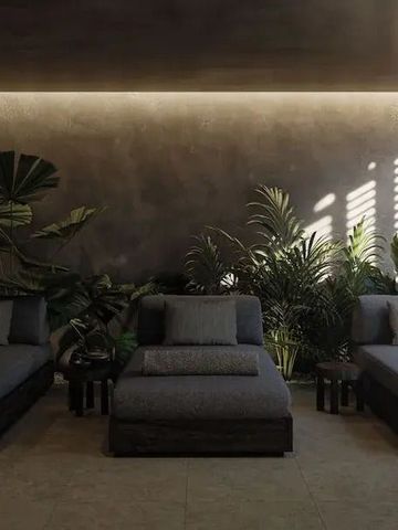 Eleganter Spa-Bereich mit Liegen und üppigen Pflanzen