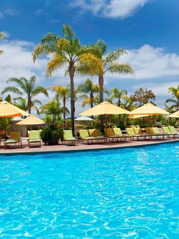 Außenpool mit Sonnenliegen und Palmen im Park Hyatt Aviara Resort