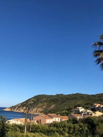Klarer blauer Himmel über Küstenblick mit Palmen