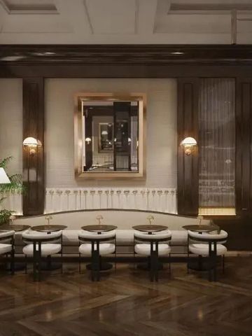 Stilvolle Lounge mit Holzboden und eleganten Sitzecken