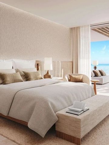Luxuriöses Schlafzimmer mit Meerblick und eleganter Einrichtung