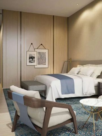 Modernes Hotelzimmer mit stilvollem Design und gemütlicher Beleuchtung
