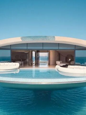 Rundbau mit Pool und Meerblick