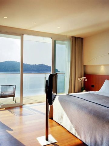 Zimmer mit Meerblick und privatem Balkon in Villa Dubrovnik.