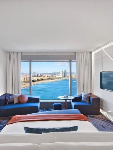 Zimmer mit beeindruckender Aussicht auf die Küste und modernem Interieur im W Barcelona