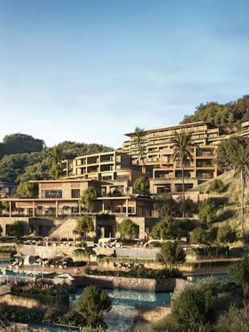 Weitläufige Hotelanlage mit Pools und üppiger Vegetation