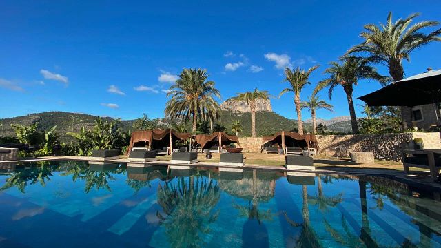 Pool des Spirit of Son Fusters mit Palmen