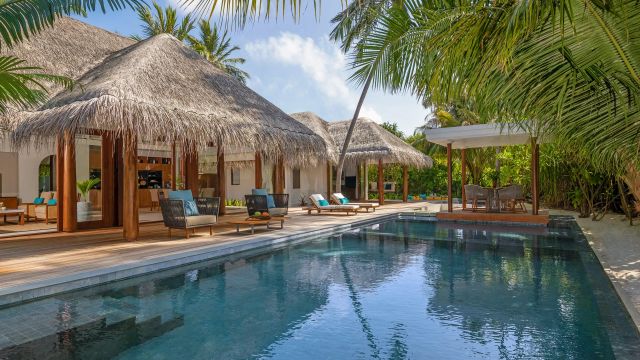 Anantara Kihavah Exterior View Two Bedroom Beach Pool Residence Swimming Pool