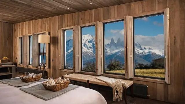 Awasi Patagonia Zimmer mit Blick auf die Berge