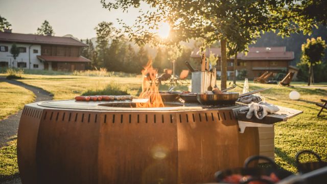 Feuerstelle auf der Wiese