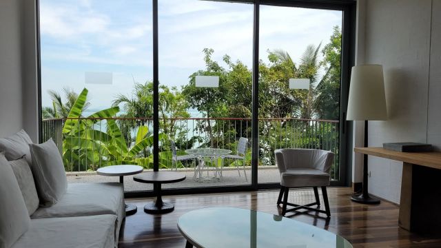 Como point yamu Villa Terrasse und Wohnbereich