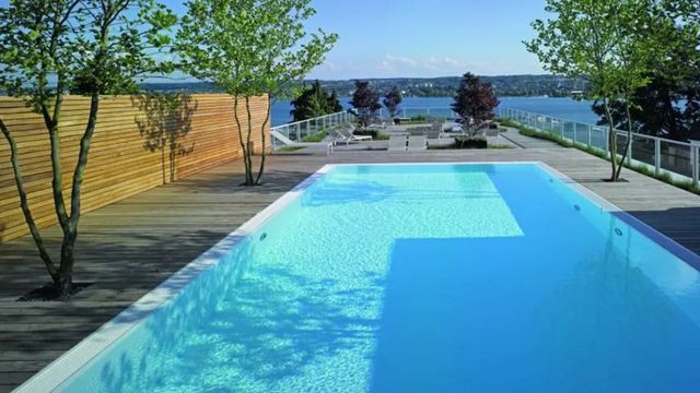 Infinity Pool mit Blick auf den Bodensee