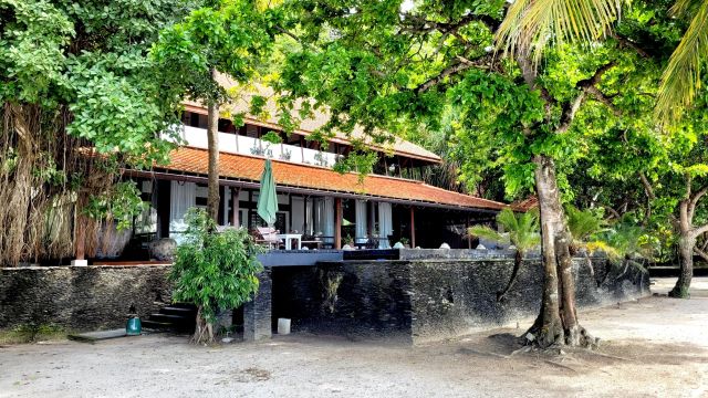 Strandhaus mit Bäumen