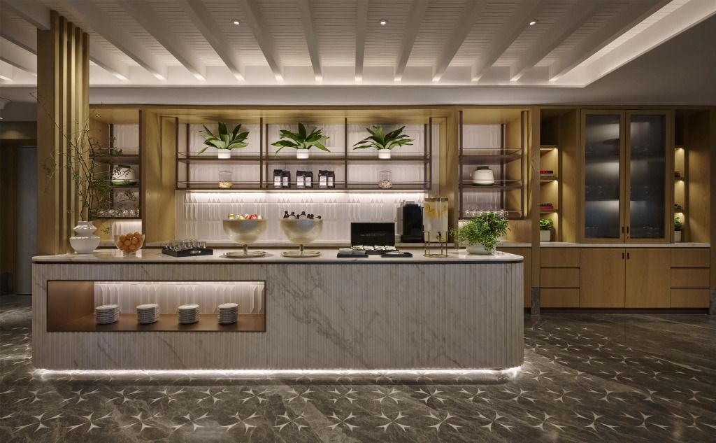 Elegante Hotelbar mit stilvollem Design und modernen Akzenten